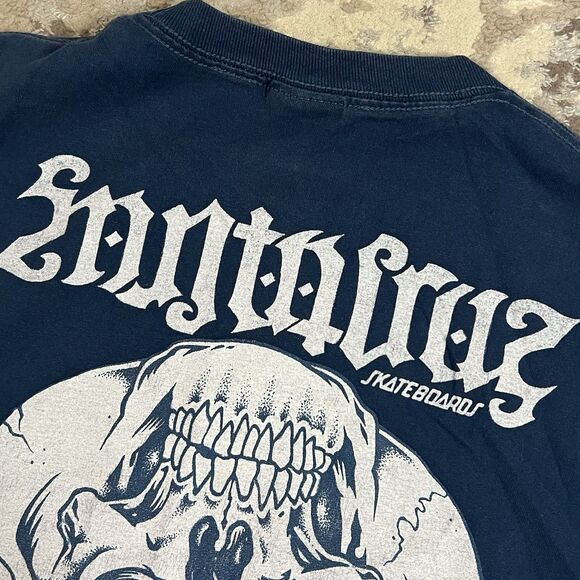 Vintage Santa Cruz Skateboards NHS Street Creep Skull Tshirt Sz M Blue - Picture 3 of 8